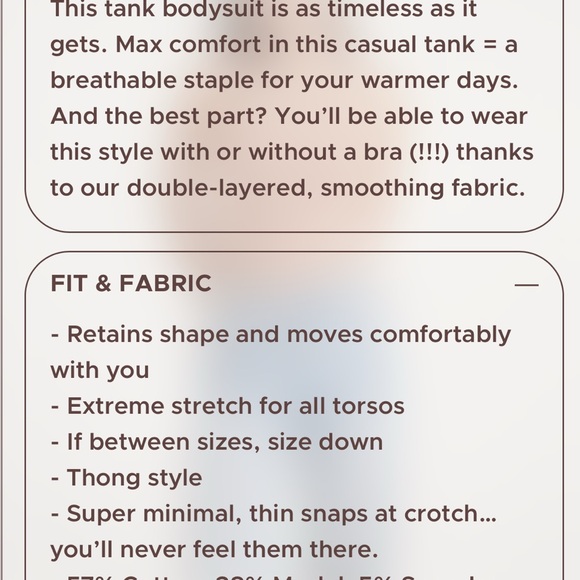 Nuuds classic crewneck tank bodysuit size M- clay- VGUC - Picture 5 of 9